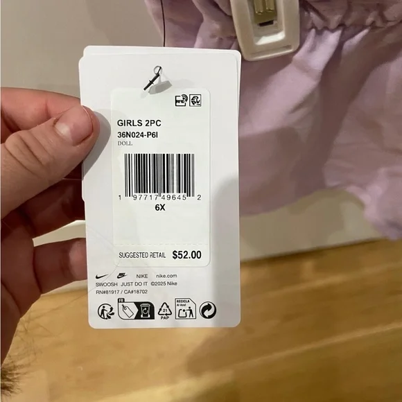 Nike Lilac Crop Tee & Shorts Set - Picture 4 of 4